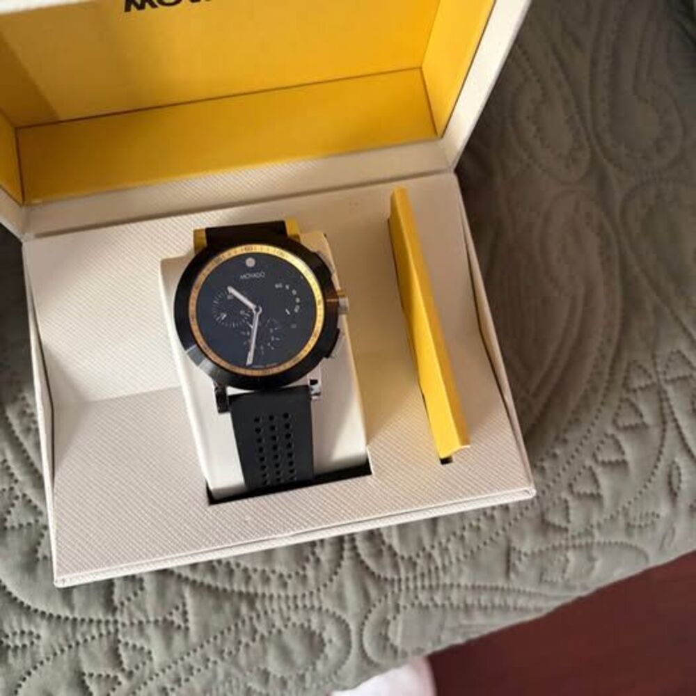Black and Gold Movado Watch